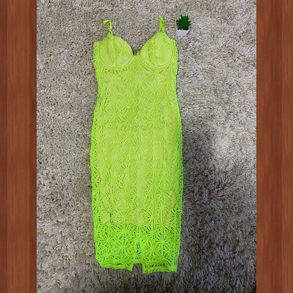 Cami strap neon dress